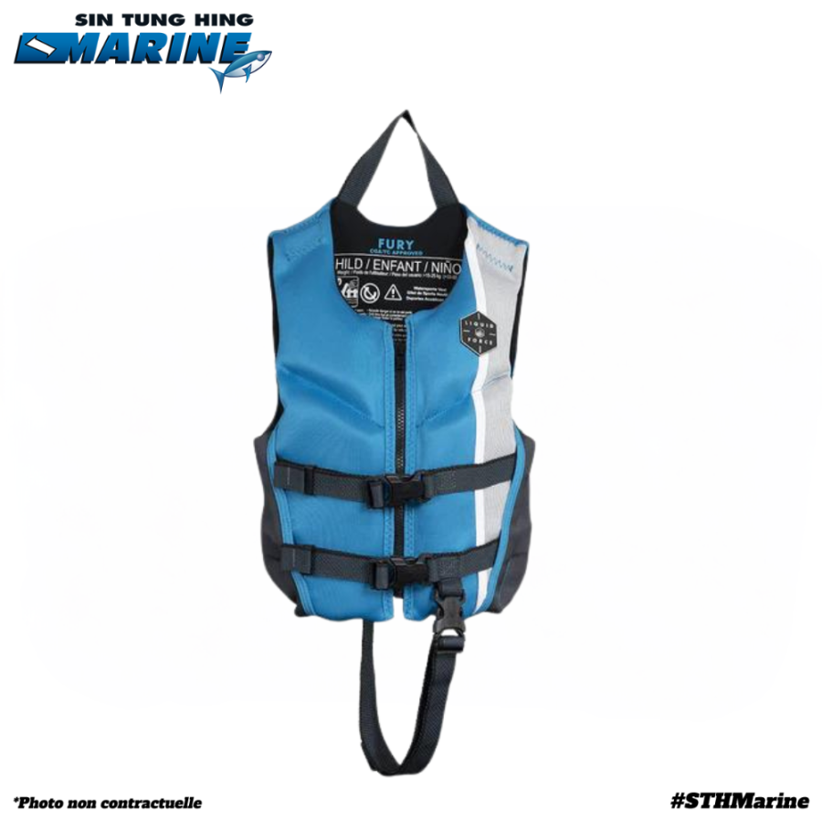 Le gilet Liquid Force Fury est idéal pour vos petits aventuriers, parfaitement adapté aux enfants de 15 à 25 kg.