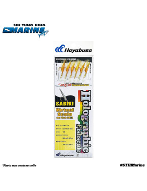 Hameçon plume EX111 Gold Flasher & Fish Skin Sabiki | Taille 14 - HASABUSA