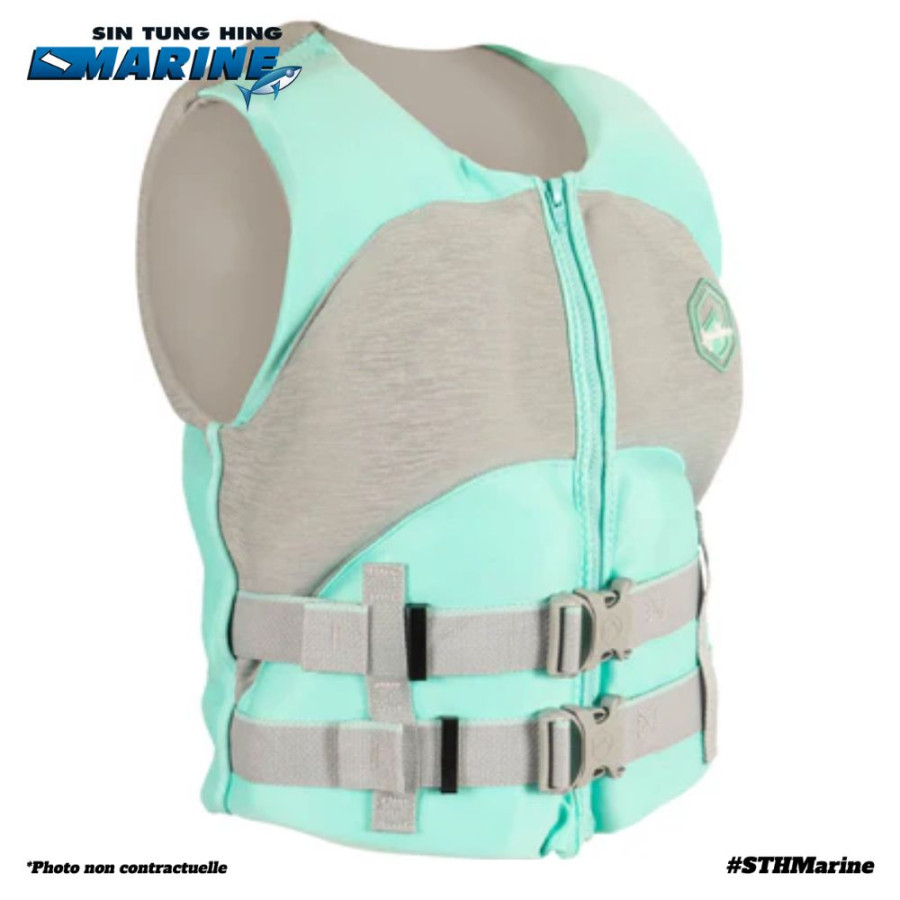 GILET LF HEARTBREAK CGA LG MINT/HEATHER