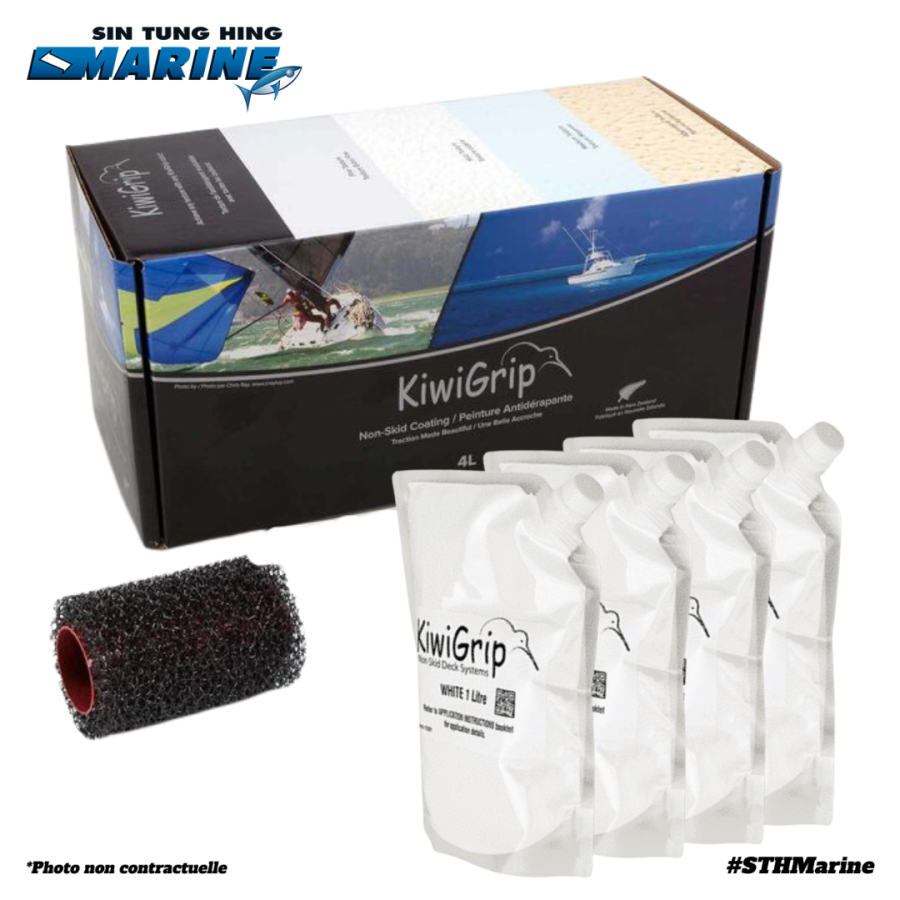 KiwiGrip 4x1L Blanc. Rouleau et Notice